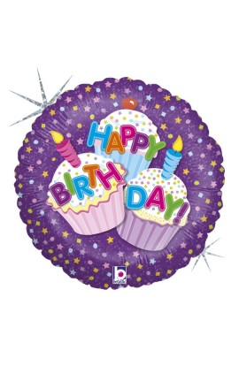 Balon urodzinowy 18" 45 cm HAPPY BIRTHDAY CUPCAKE