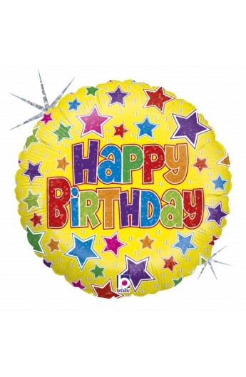 Balon urodzinowy 18" 45 cm BOLD STARS BIRTHDAY