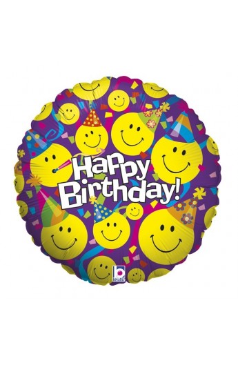 Balon urodzinowy 18" Uśmiechnięte buźki