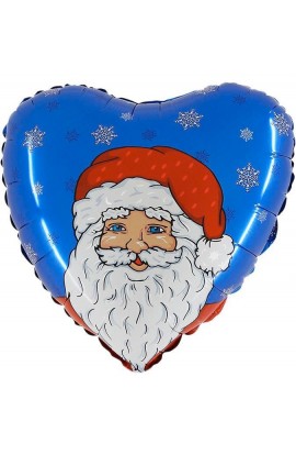 Balon foliowy 18" Mikołaj - niebieskie tło