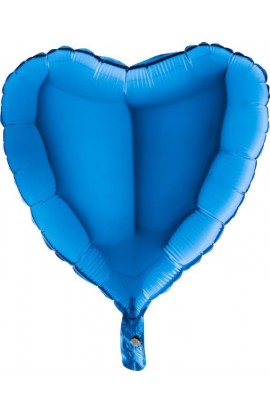 Balon foliowy 18"  serce niebieskie