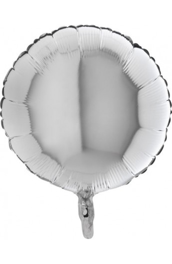 Balon foliowy 18" okrągły srebrny