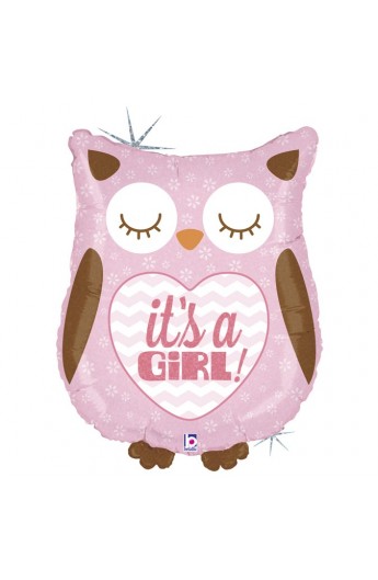 26" IT'S A GIRL OWL HOLOGRAPHIC