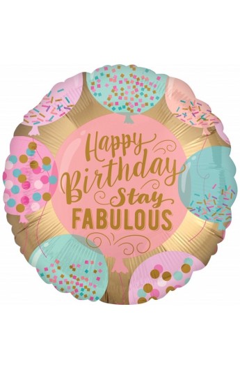 Balon foliowy 18" Happy  Birthday Stay Fabulous