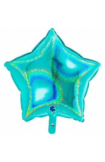 Balon foliowy 18" gwiazda holograficzna tiffany