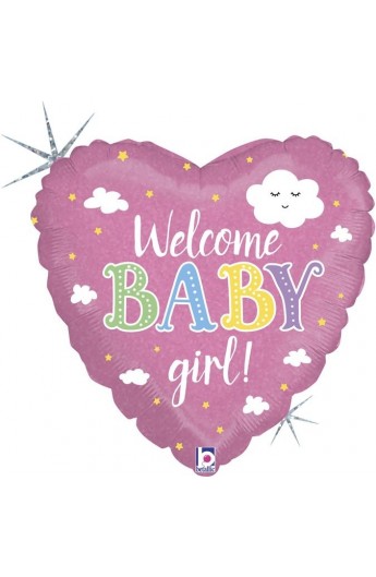 Balon foliowy 18" Welcome Baby Girl
