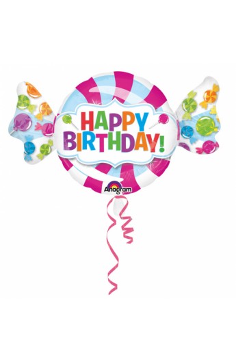 Balon foliowy 24" Cukierek Happy Birthday