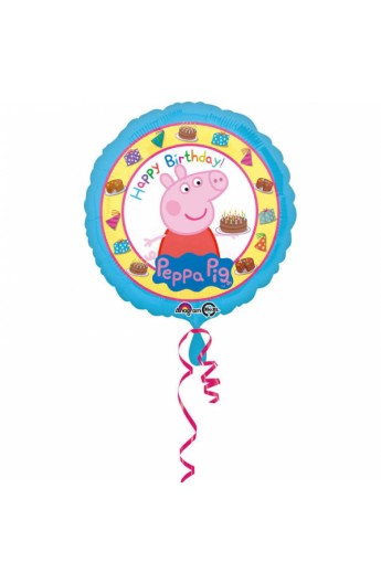 Balon foliowy 18" Świnka Peppa Happy Birthday
