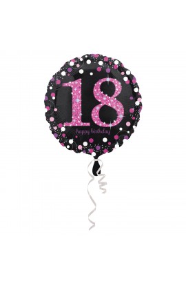 Balon na 18 urodziny 18" różowo-srebrny