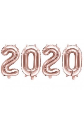 Zestaw 4 balonów 40" 2020 różowe złoto