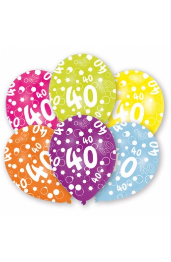 6 szt. balonów lateksowych na 40 urodziny