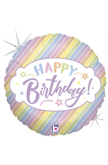 Balon foliowy 18" pastelowy urodzinowy