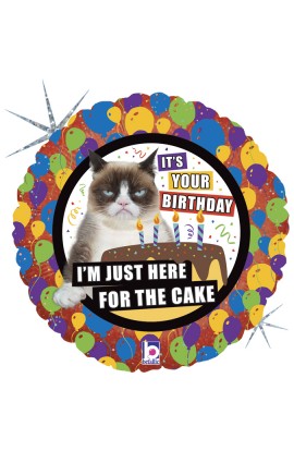 BALON FOLIOWY 18" GRUMPY CAT CAKE BIRTHDAY