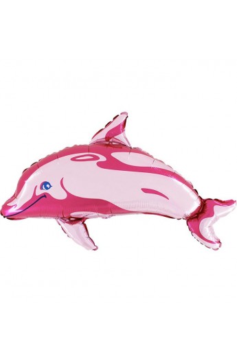 Balon foliowy 14" Delfin różowy