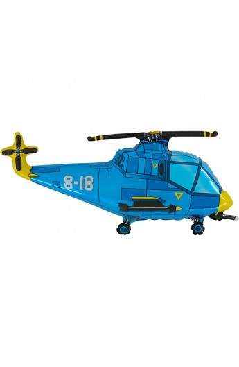 Balon foliowy 14" Helikopter niebieski
